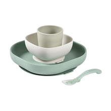 Carica l'immagine nel visualizzatore di Gallery, Coffret repas silicone 4 pièces - Vert sauge / Vert de gris