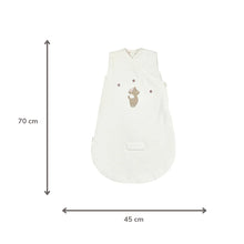 Charger l'image dans la galerie, FanFan Gigoteuse bébé 70 cm – Gigoteuse en velours blanc sans manches
